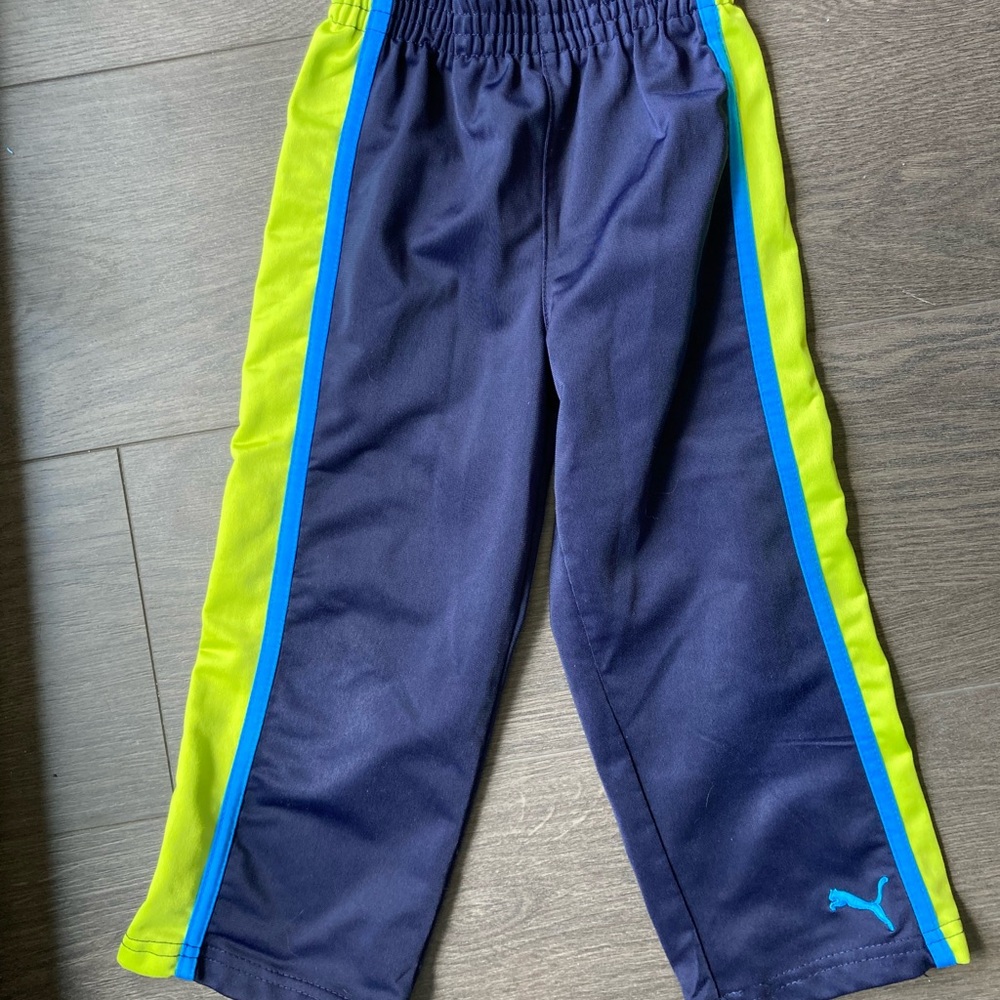 Puma 3T Navy Athletic Pants with Neon Accents